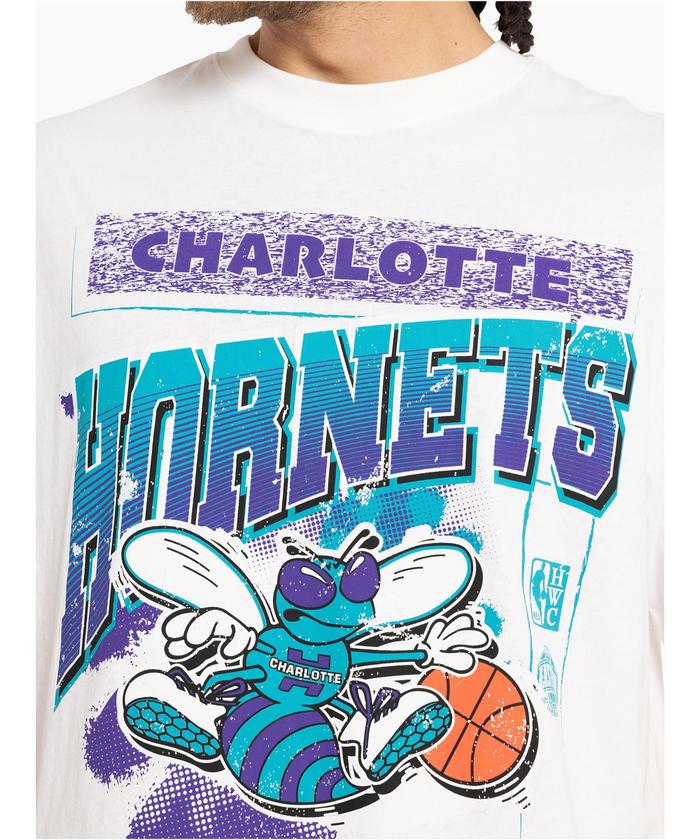 Mitchell & Ness Charlotte Hornets BRUSH OFF 2.0 Crew (White Marle)