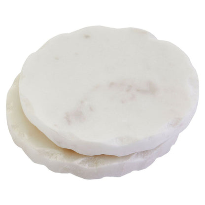 Rough Edged White Marble Coasters - Set of 4 - Modern Home Interiors