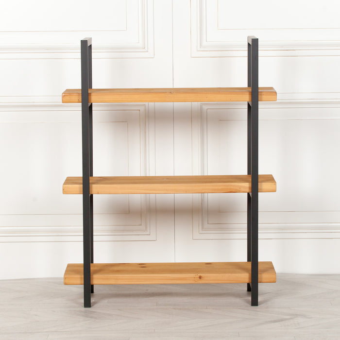Rustic Wooden Industrial 3 Tier Bookcase Shelving Unit - Modern Home Interiors