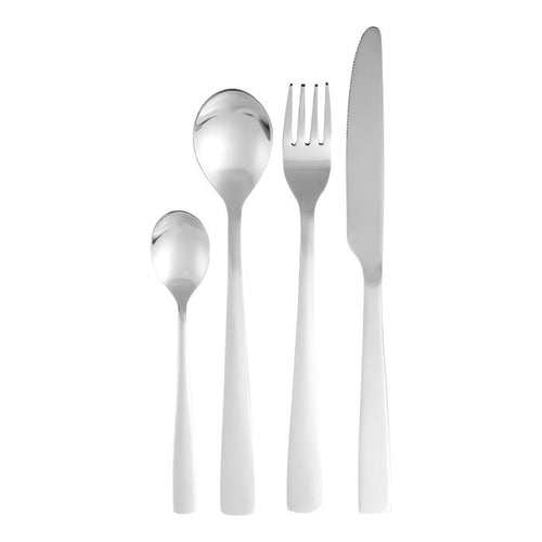 Stainless Steel 24 Pc Silver Muted Brushed Finished Cutlery Set