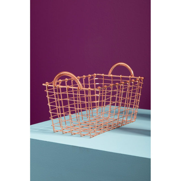 Vertex Rectangular Basket - Copper - Modern Home Interiors