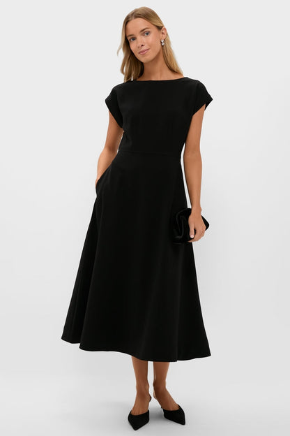Black Corset Solen Midi Dress